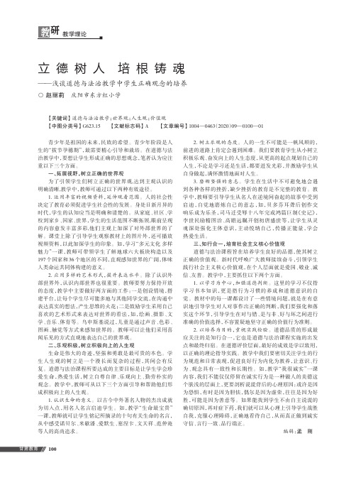 立德树人 培根铸魂——浅谈道德与法治教学中学生正确观念的培养