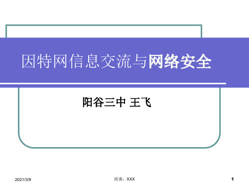 因特网信息交流与网络安全PPT课件