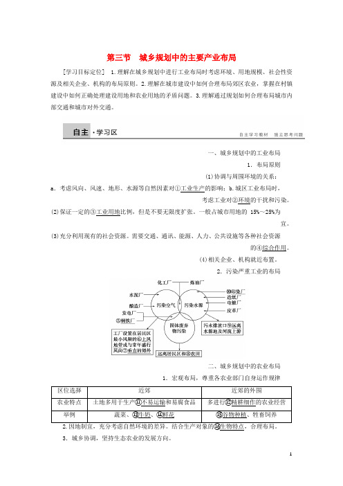 新人教版高中地理第三章城乡规划第三节城乡规划中的主要产业布局学案选修4