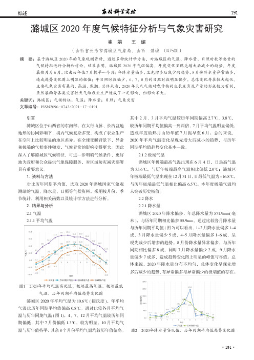 潞城区2020年度气候特征分析与气象灾害研究