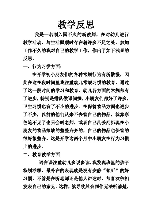 青年教师教学反思