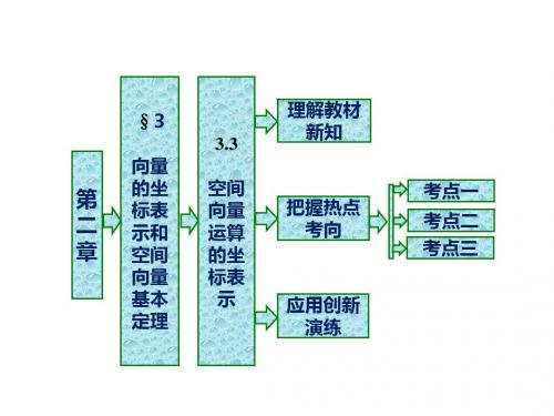 新北师大选修2-1高中数学  空间向量运算的坐标表示