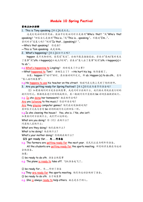 外研版七上Module 10 Spring Festival知识总结