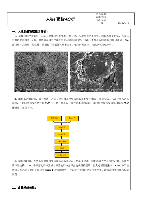 人造石墨粘辊分析