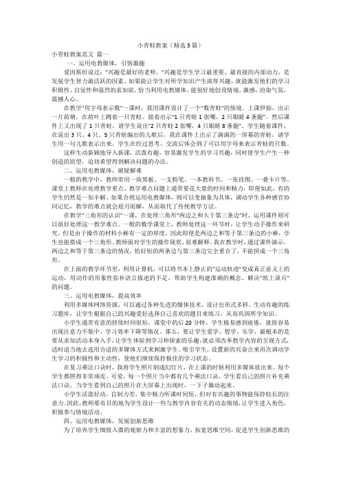 小青蛙教案(精选3篇)