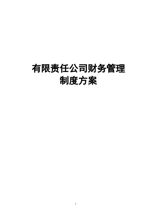 有限责任公司财务管理制度方案