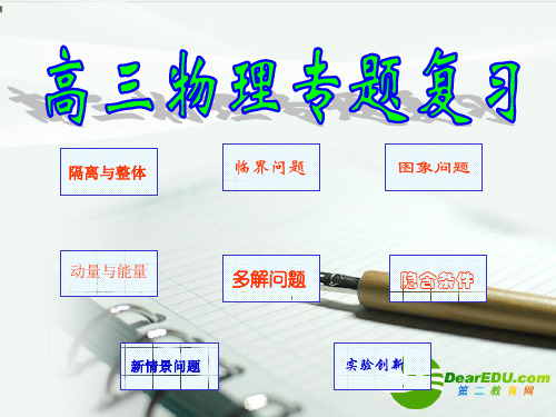 高三物理 新情景和信息给与题剖析专题复习(21)课件