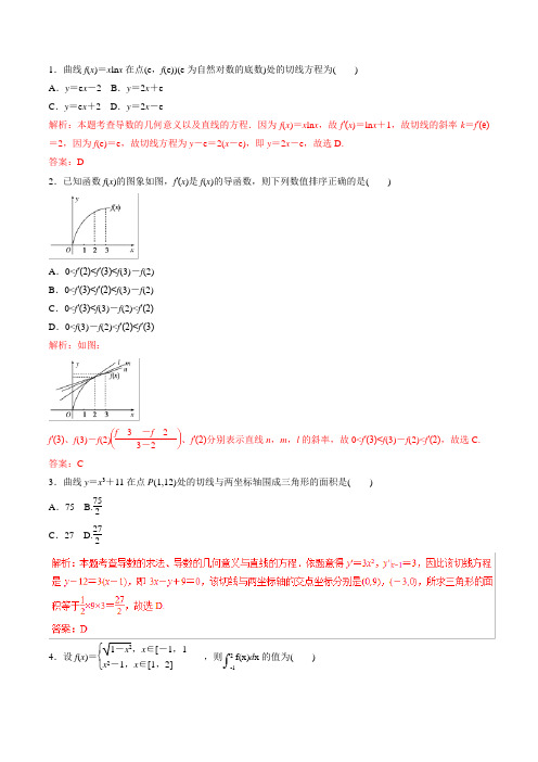 2019年高考数学(理)：专题07-导数及其应用(仿真押题,含答案)