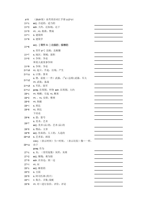 (2019版)高考英语词汇手册112-14-A3