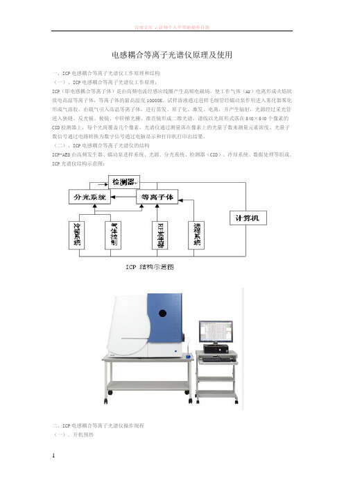 电感耦合等离子光谱仪原理及使用