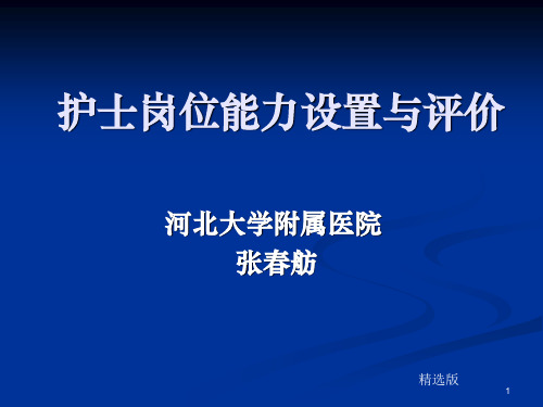 护士岗位能力设置与评价ppt课件