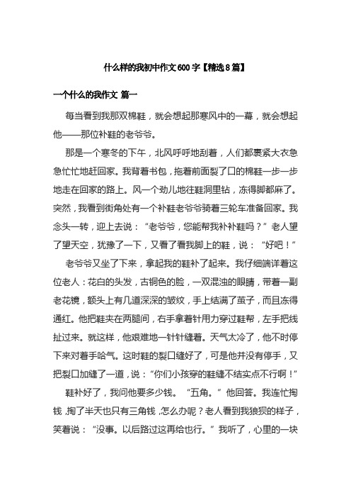 什么样的我初中作文600字【精选8篇】