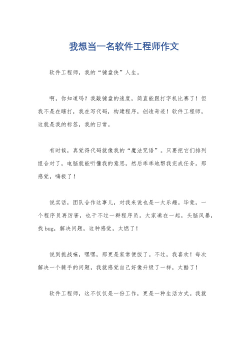 我想当一名软件工程师作文