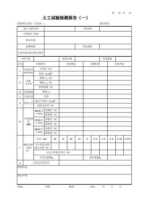 土工试验检测报告