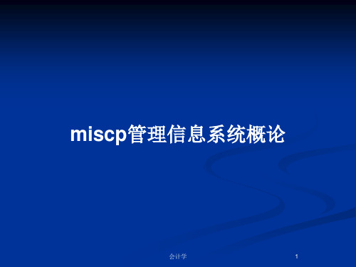 miscp管理信息系统概论PPT教案