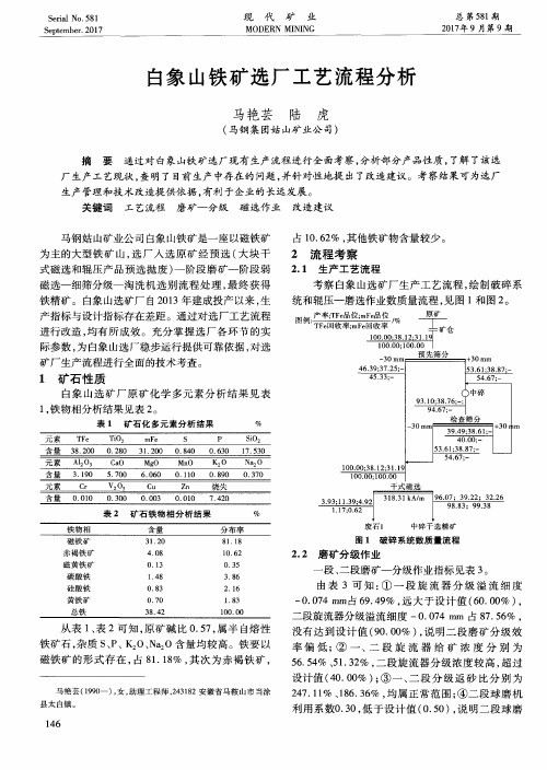 白象山铁矿选厂工艺流程分析