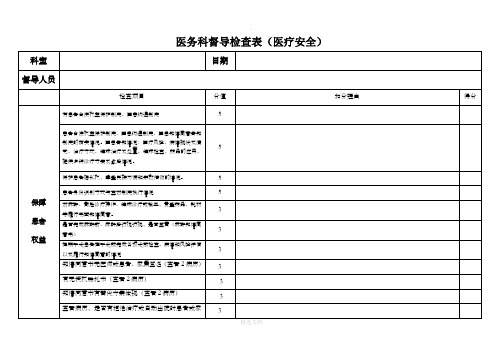 医疗安全检查表