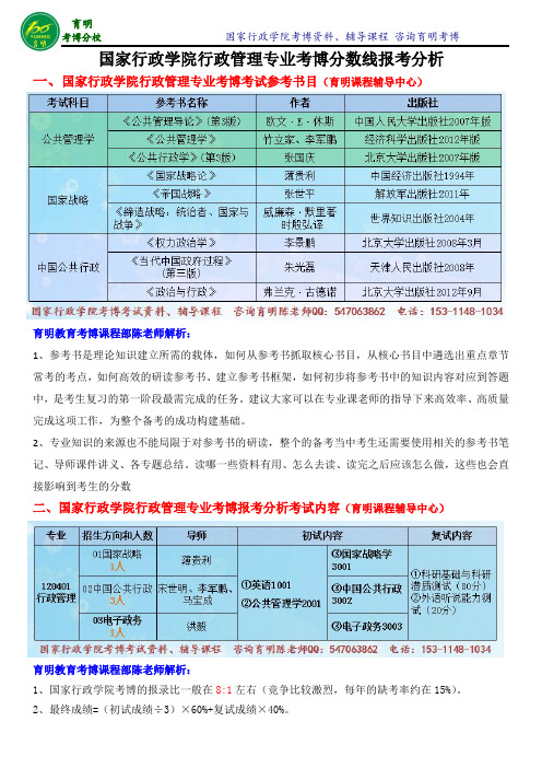 国家行政学院考博资料-行政管理专业考博报录比-育明考博