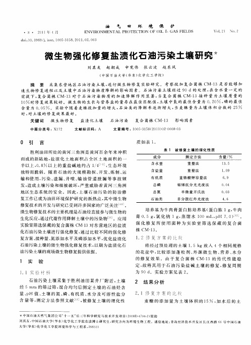 微生物强化修复盐渍化石油污染土壤研究