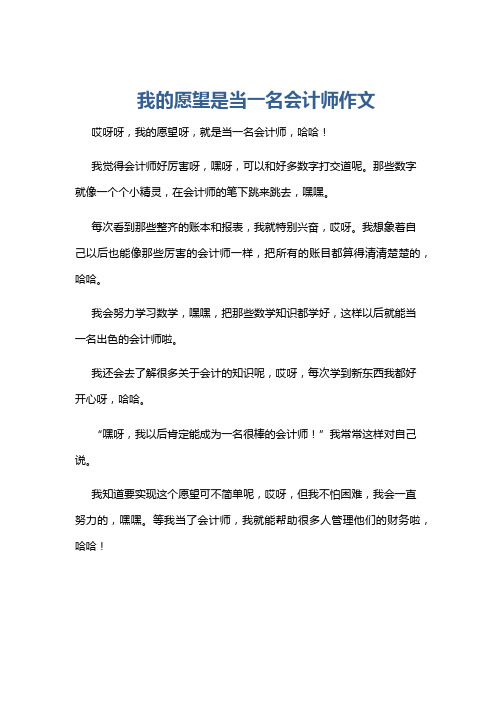 我的愿望是当一名会计师作文