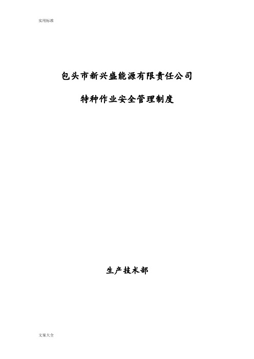 特种作业安全系统管理系统规定