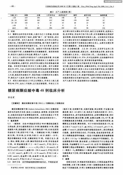 糖尿病酮症酸中毒48例临床分析