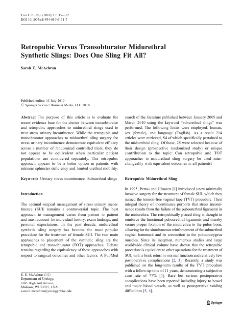 Retropubic Versus Transobturator