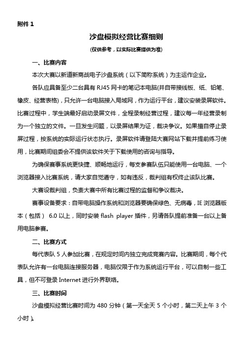 沙盘模拟经营比赛细则本科