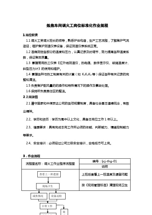 炼焦车间调火工岗位标准化作业规程.docx