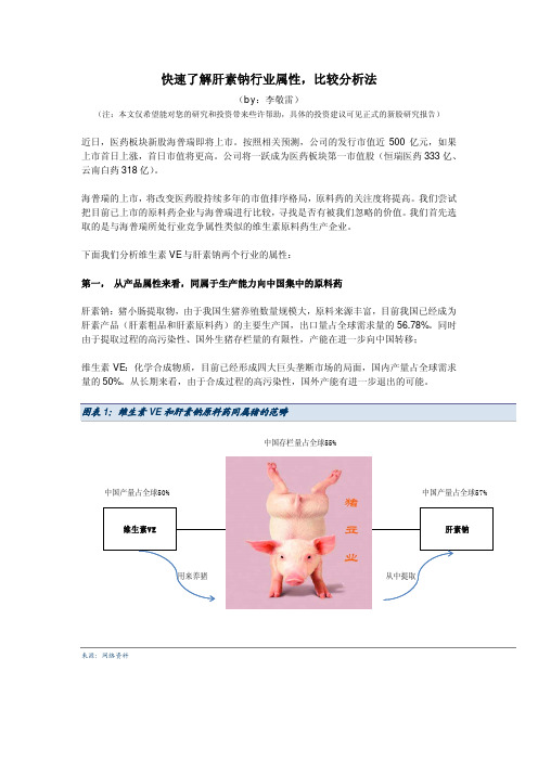 快速了解肝素钠行业属性,比较分析法