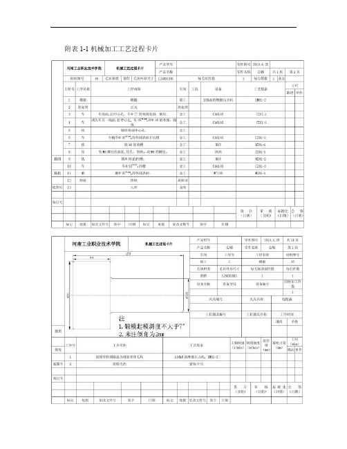 机械制造工艺过程工序卡(精)