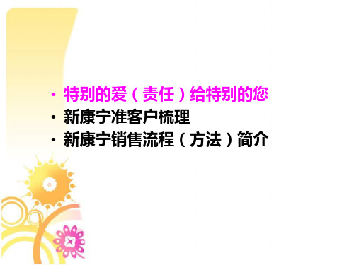 2012版新康宁准客户梳理销售流程方法19页20页PPT