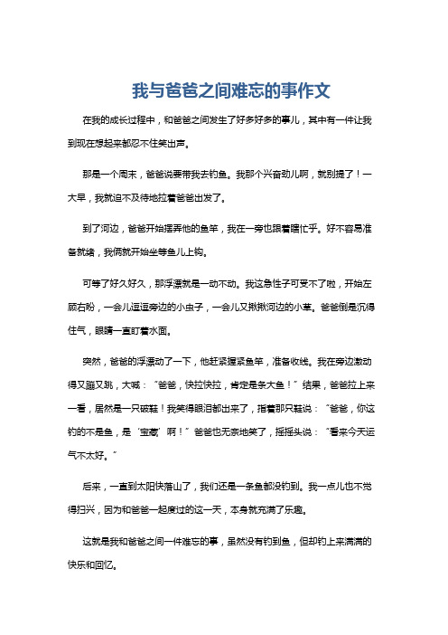 我与爸爸之间难忘的事作文