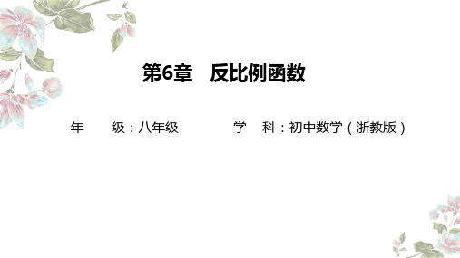 第六章反比例函数小结课件浙教版八年级数学下册