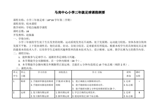 3年级足球课程纲要(2)