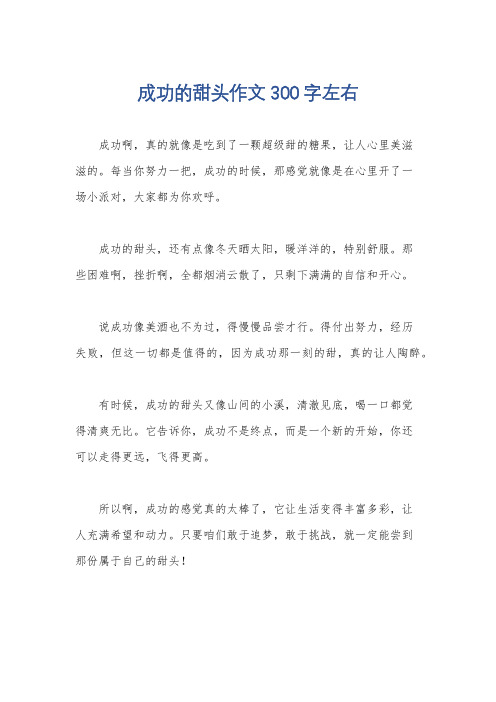 成功的甜头作文300字左右