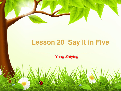 冀教版九年级英语全册：Lesson20 Say It in Five 课件 (共19张PPT)