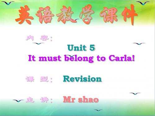 Unit_5_It_must_belong_to_Carla单元复习课件(新目标九年级)