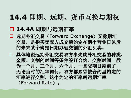 即期、远期、货币互换与期权理论知识讲义PPT(共43页)