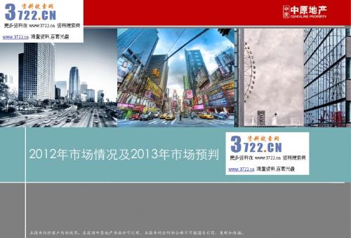 中原地产2012年商住市场情况及2013年市场预判报告(ppt 53页)