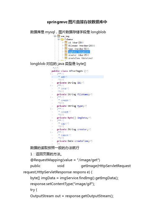 springmvc图片直接存放数据库中