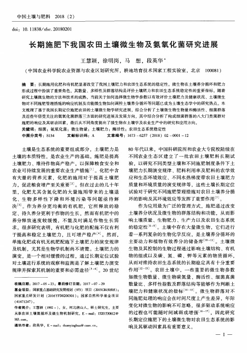 长期施肥下我国农田土壤微生物及氨氧化菌研究进展