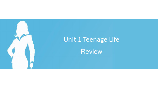 新人教版高中英语必修1精品课件1：Unit 1 Teenage Life