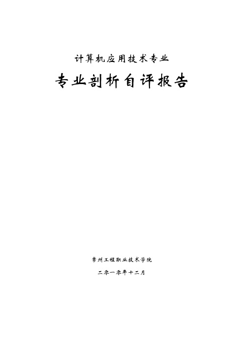 计算机应用技术专业剖析报告