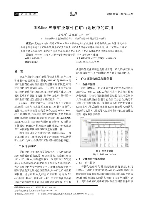 3DMine三维矿业软件在矿山地质中的应用