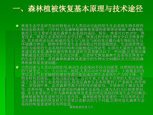 森林植被恢复与生课件