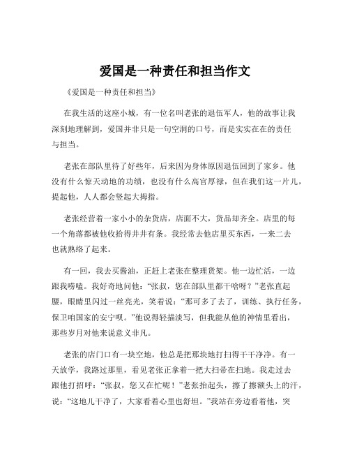 爱国是一种责任和担当作文