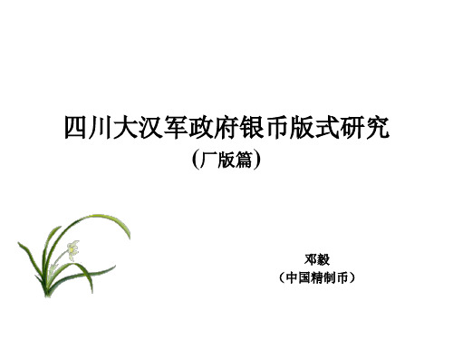 四川大汉军政府银币版式研究