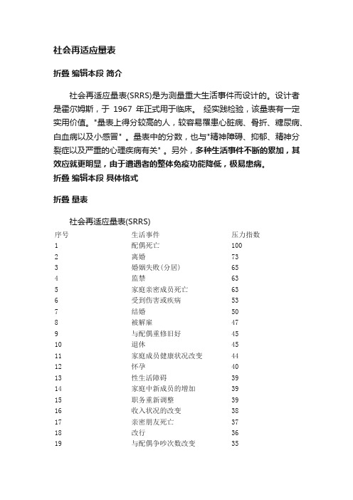 社会再适应量表