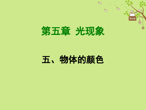 八年级物理上册5.5物体的颜色课件新版北师大版